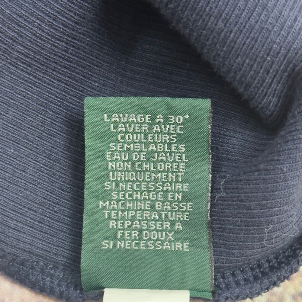 Lauren Jeans Co Ralph Lauren Navy Blue Ruffle V-Neck Ribbed Pima Cotton Top L - Picture 13 of 13